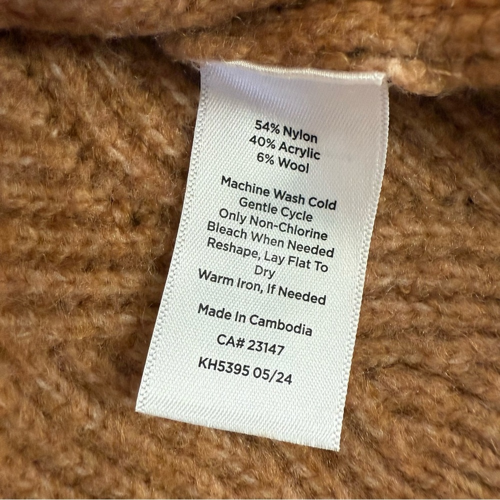 Talbots XL Striped Color Block Pink & Beige Soft Crew Neck Sweater - Picture 3 of 6